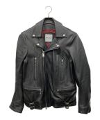 BUFFALO BOBSバッファローボブズ）の古着「ダブルライダースジャケット」｜ブラック