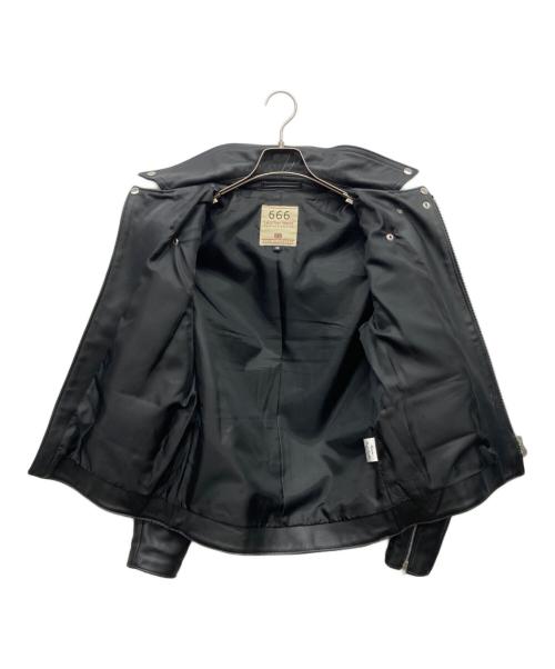 666（666）666 (666) レザーライダースジャケット ブラック サイズ:36の古着・服飾アイテム
