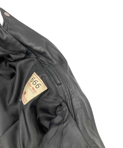 666（666）666 (666) レザーライダースジャケット ブラック サイズ:36の古着・服飾アイテム