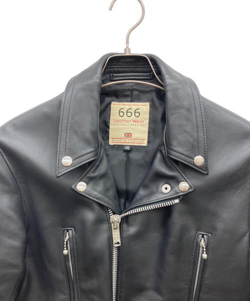 666（666）666 (666) レザーライダースジャケット ブラック サイズ:36の古着・服飾アイテム