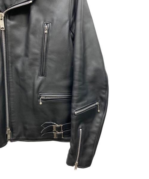 666（666）666 (666) レザーライダースジャケット ブラック サイズ:36の古着・服飾アイテム