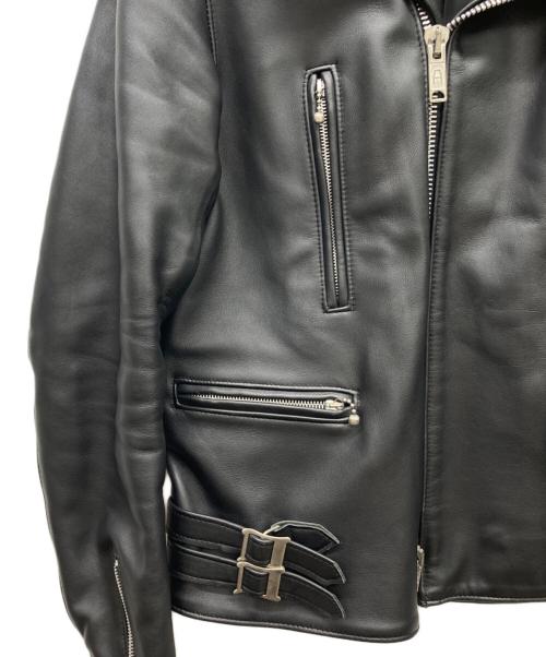 666（666）666 (666) レザーライダースジャケット ブラック サイズ:36の古着・服飾アイテム