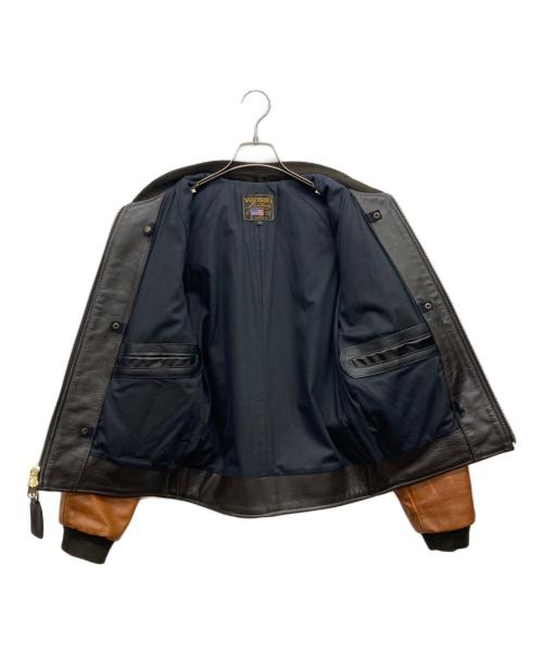 VANSON（バンソン）VANSON (バンソン) レザースタジアムジャケット ブラウン サイズ:34の古着・服飾アイテム
