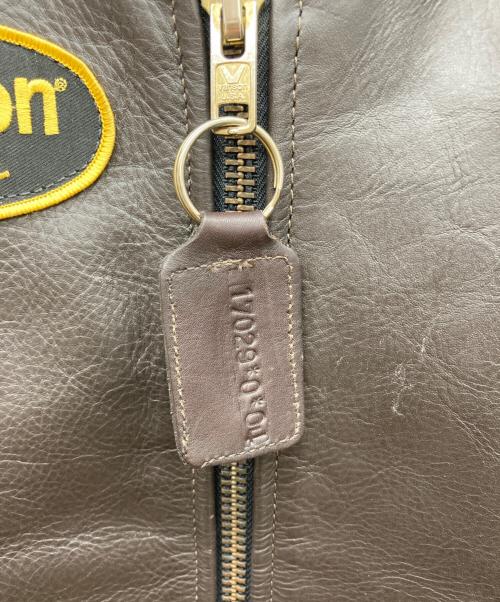 VANSON（バンソン）VANSON (バンソン) レザースタジアムジャケット ブラウン サイズ:34の古着・服飾アイテム