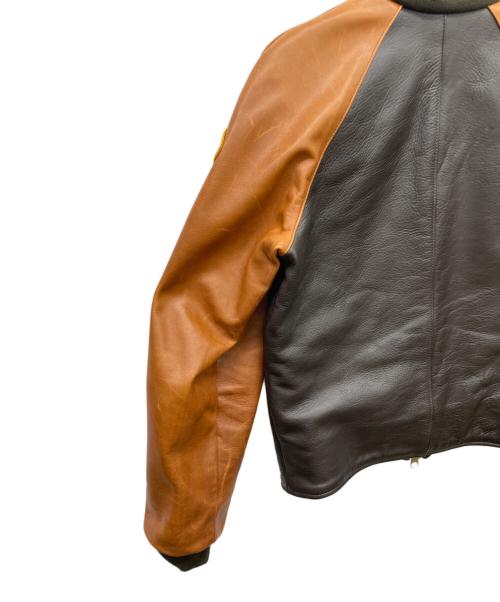 VANSON（バンソン）VANSON (バンソン) レザースタジアムジャケット ブラウン サイズ:34の古着・服飾アイテム