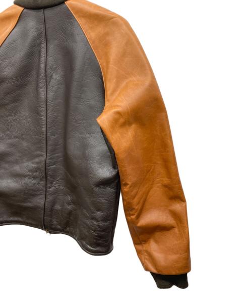 VANSON（バンソン）VANSON (バンソン) レザースタジアムジャケット ブラウン サイズ:34の古着・服飾アイテム