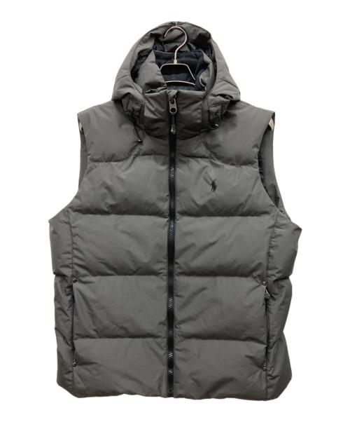 POLO RALPH LAUREN（ポロ・ラルフローレン）POLO RALPH LAUREN (ポロ・ラルフローレン) フード付きダウンベスト グレー サイズ:Lの古着・服飾アイテム