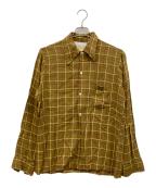 ARROWアロー）の古着「60s-70s レーヨンチェックシャツ」｜グリーン