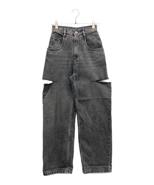 Maison Margiela（メゾンマルジェラ）Maison Margiela (メゾンマルジェラ) SLASH DETAIL CUT OUT JEANS DENIM ブラック サイズ:36の古着・服飾アイテム