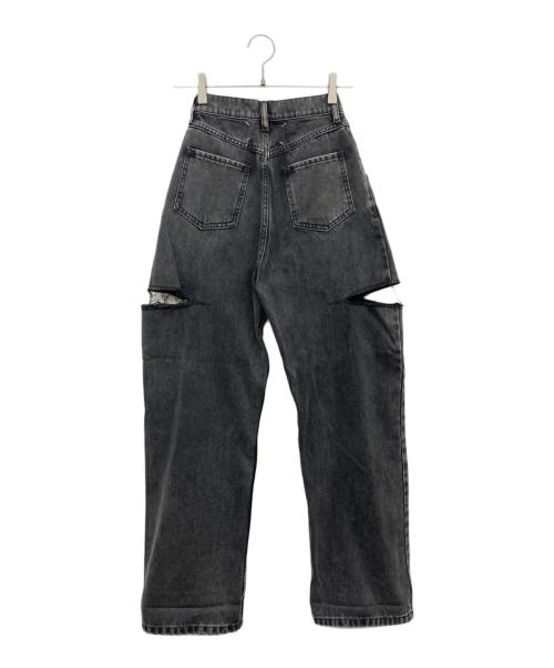 Maison Margiela（メゾンマルジェラ）Maison Margiela (メゾンマルジェラ) SLASH DETAIL CUT OUT JEANS DENIM ブラック サイズ:36の古着・服飾アイテム