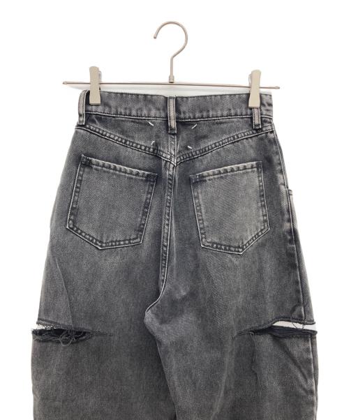 Maison Margiela（メゾンマルジェラ）Maison Margiela (メゾンマルジェラ) SLASH DETAIL CUT OUT JEANS DENIM ブラック サイズ:36の古着・服飾アイテム