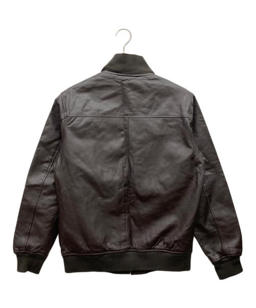 WOOLRICH（ウールリッチ）WOOLRICH (ウールリッチ) レザートラックジャケット ブラウン サイズ:M C88-96,T165-175の古着・服飾アイテム