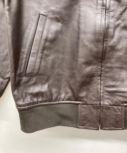 WOOLRICH（ウールリッチ）WOOLRICH (ウールリッチ) レザートラックジャケット ブラウン サイズ:M C88-96,T165-175の古着・服飾アイテム