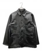 orSlowオアスロウ）の古着「COVERALL LEATHER JACKET COAT」｜ブラック
