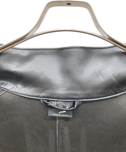 orSlow（オアスロウ）orSlow (オアスロウ) COVERALL LEATHER JACKET COAT ブラック サイズ:JPN (4)XLの古着・服飾アイテム