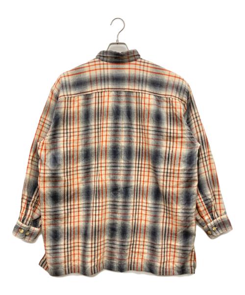IM ISSEY MIYAKE（アイエムイッセイミヤケ）im ISSEY MIYAKE (アイエムイッセイミヤケ) コットンウールチェックシャツ ベージュ×グレー×レッド サイズ:Lの古着・服飾アイテム
