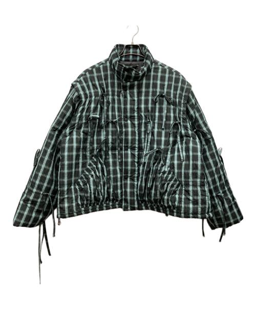 MAISON SPECIAL（メゾンスペシャル）MAISON SPECIAL (メゾンスペシャル) チェックリボンバファーブルゾン ブラック×ミント サイズ:FREEの古着・服飾アイテム