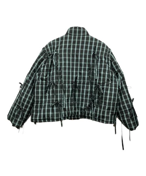 MAISON SPECIAL（メゾンスペシャル）MAISON SPECIAL (メゾンスペシャル) チェックリボンバファーブルゾン ブラック×ミント サイズ:FREEの古着・服飾アイテム