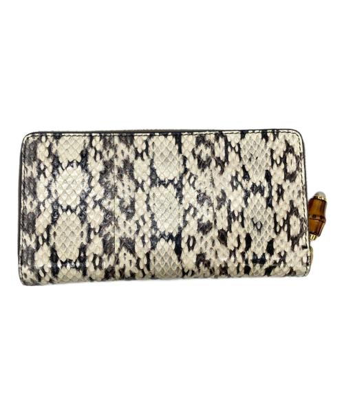 GUCCI（グッチ）GUCCI (グッチ) ラウンドファスナーウォレット ホワイトの古着・服飾アイテム