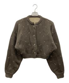 willfully（ウィルフリー）の古着「ハートドット ジャガード リバーシブルクロップドカーディガン」｜ブラウン