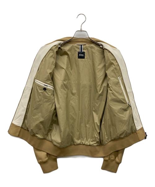 HUGO BOSS（ヒューゴ ボス）HUGO BOSS (ヒューゴ ボス) パンチングレザージャケット カーキ サイズ:46の古着・服飾アイテム