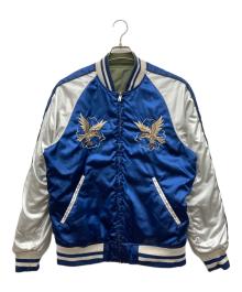 ALPHA（アルファ）の古着「リバーシブルスカジャン」｜ブルー×カーキ