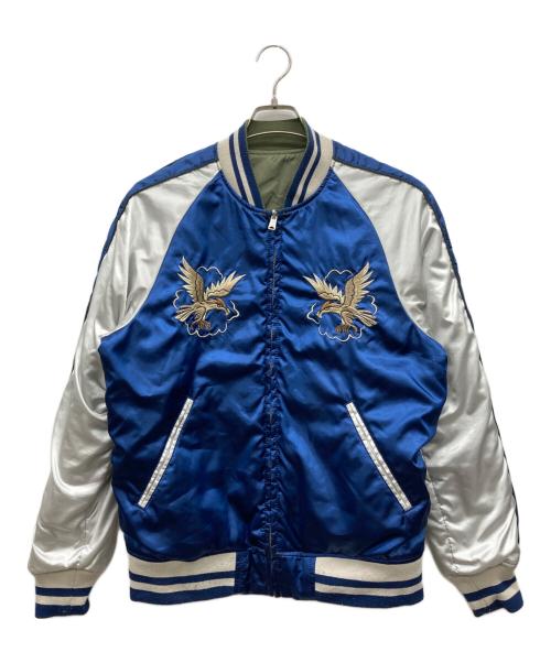 ALPHA（アルファ）ALPHA (アルファ) リバーシブルスカジャン ブルー×カーキ サイズ:MEDIUM C88-96,T165-175の古着・服飾アイテム