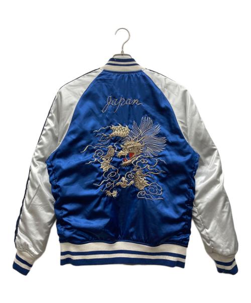 ALPHA（アルファ）ALPHA (アルファ) リバーシブルスカジャン ブルー×カーキ サイズ:MEDIUM C88-96,T165-175の古着・服飾アイテム