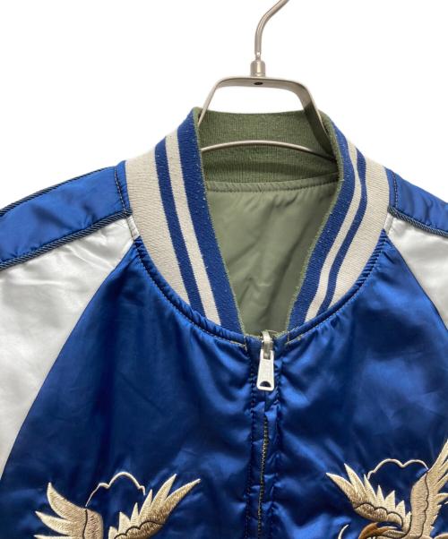 ALPHA（アルファ）ALPHA (アルファ) リバーシブルスカジャン ブルー×カーキ サイズ:MEDIUM C88-96,T165-175の古着・服飾アイテム