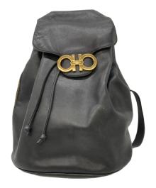 Salvatore Ferragamo（サルヴァトーレ フェラガモ）の古着「レザーリュック」｜ブラック