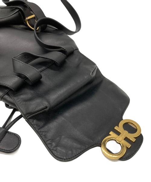 Salvatore Ferragamo（サルヴァトーレ フェラガモ）Salvatore Ferragamo (サルヴァトーレ フェラガモ) レザーリュック ブラックの古着・服飾アイテム