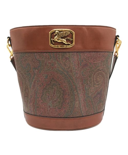 ETRO（エトロ）ETRO (エトロ) ペガソ バケットバッグ ブラウンの古着・服飾アイテム