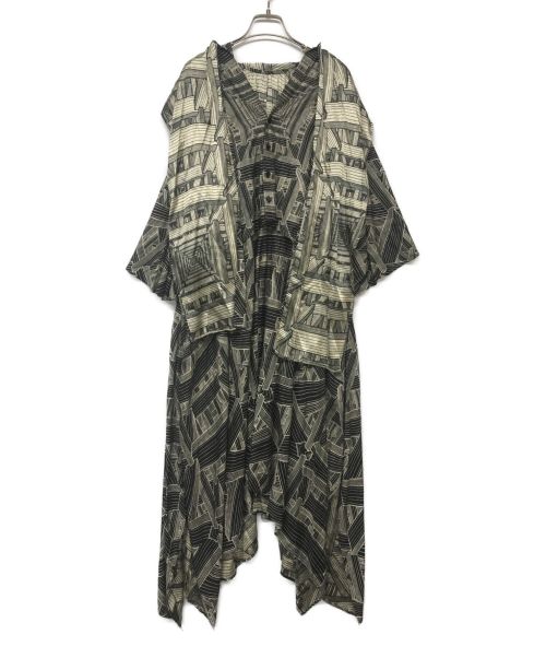 beautiful people（ビューティフルピープル）beautiful people (ビューティフルピープル) ジオメトリック柄ワンピース オリーブ サイズ:34の古着・服飾アイテム