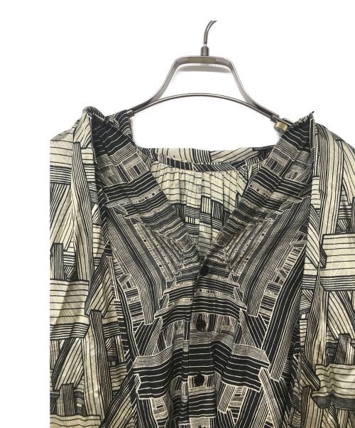 beautiful people（ビューティフルピープル）beautiful people (ビューティフルピープル) ジオメトリック柄ワンピース オリーブ サイズ:34の古着・服飾アイテム