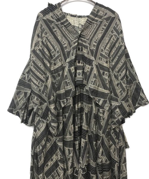 beautiful people（ビューティフルピープル）beautiful people (ビューティフルピープル) ジオメトリック柄ワンピース オリーブ サイズ:34の古着・服飾アイテム