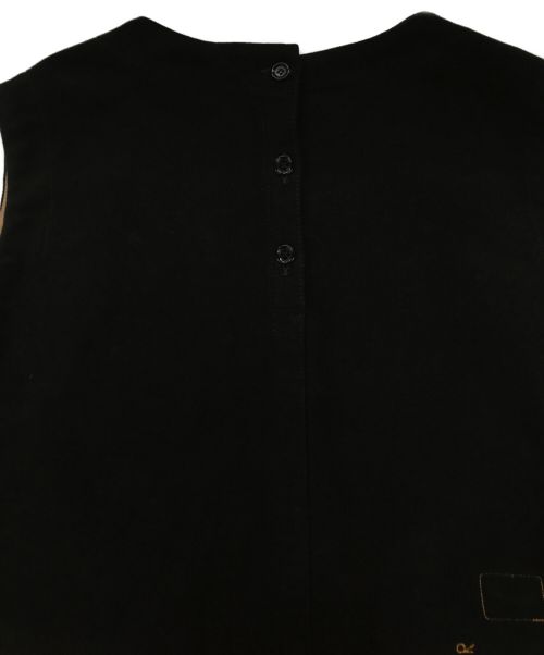 45R（フォーティファイブ・アール）45R (フォーティーファイブアール) コットンフランネルのジャンパースカート ブラック サイズ:記載なしの古着・服飾アイテム