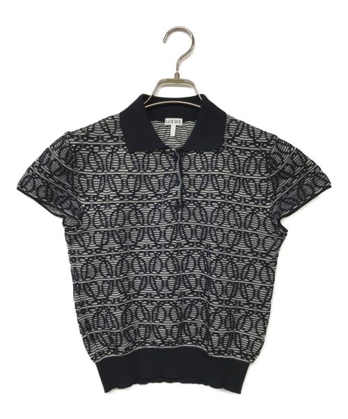 LOEWE（ロエベ）LOEWE (ロエベ) アナグラムニットポロ ネイビー サイズ:Sの古着・服飾アイテム