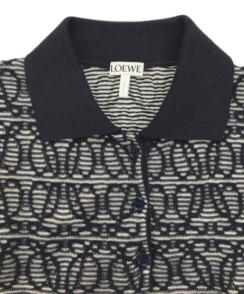 LOEWE（ロエベ）LOEWE (ロエベ) アナグラムニットポロ ネイビー サイズ:Sの古着・服飾アイテム