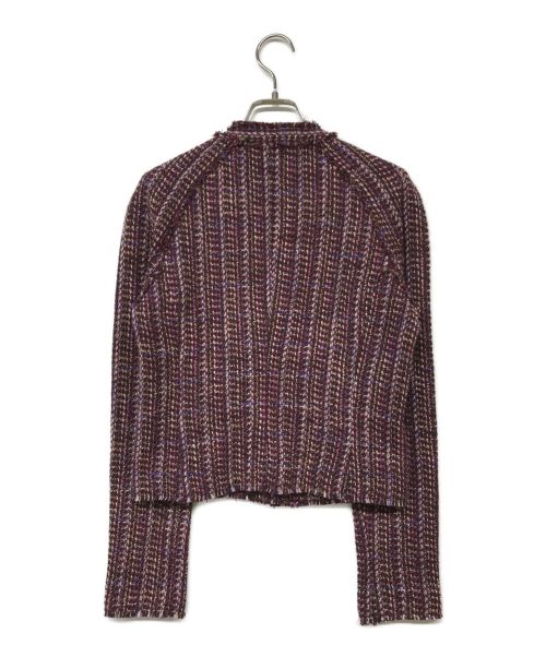 rag&bone（ラグアンドボーン）rag&bone (ラグアンドボーン) ラウンドネックツイードジャケット パープル サイズ:2の古着・服飾アイテム