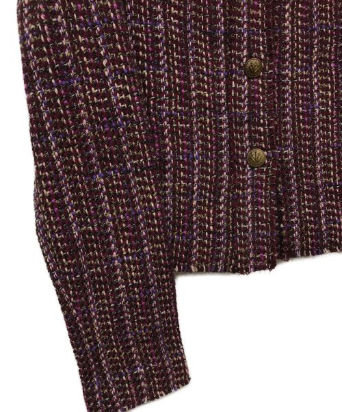 rag&bone（ラグアンドボーン）rag&bone (ラグアンドボーン) ラウンドネックツイードジャケット パープル サイズ:2の古着・服飾アイテム