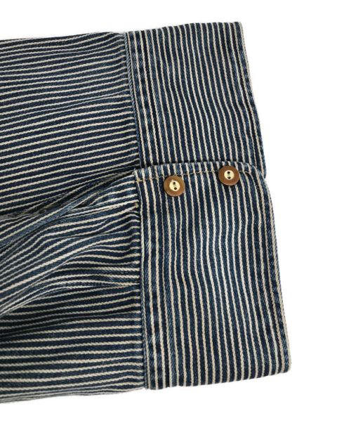 45R（フォーティファイブ・アール）45R (フォーティーファイブアール) シャツデニムのプティイースタンシャツ ブルー×ホワイト サイズ:表記無しの古着・服飾アイテム