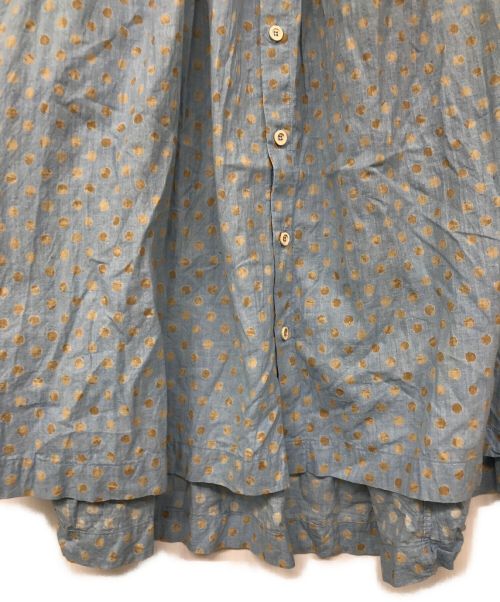 45R（フォーティファイブ・アール）45R (フォーティーファイブアール) インドカディ水玉プリントのくしゅくしゅブラウス ブルー サイズ:記載なしの古着・服飾アイテム