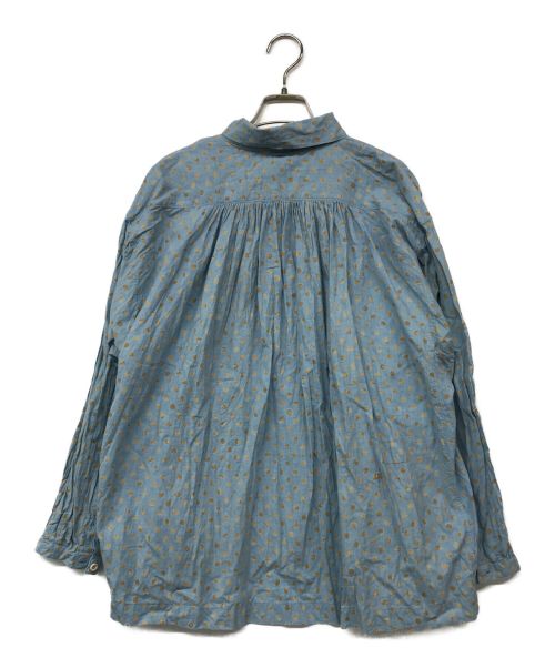 45R（フォーティファイブ・アール）45R (フォーティーファイブアール) インドカディ水玉プリントのくしゅくしゅブラウス ブルー サイズ:記載なしの古着・服飾アイテム