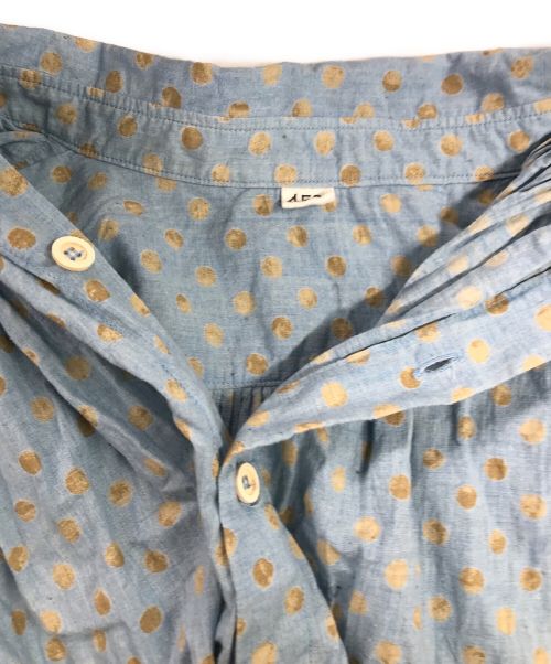 45R（フォーティファイブ・アール）45R (フォーティーファイブアール) インドカディ水玉プリントのくしゅくしゅブラウス ブルー サイズ:記載なしの古着・服飾アイテム