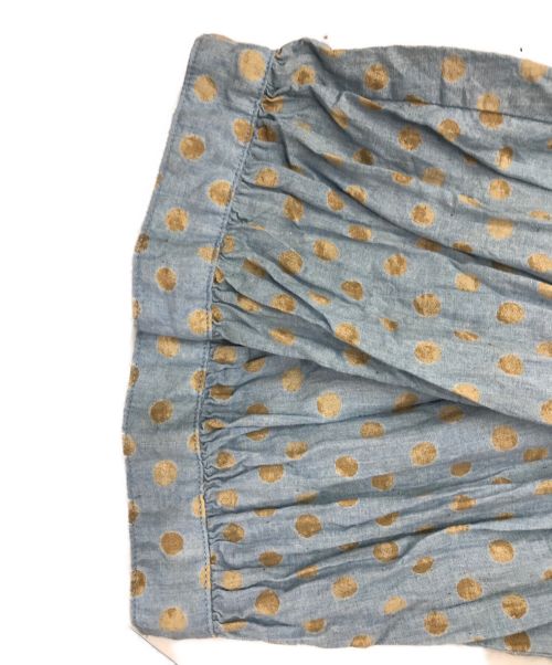 45R（フォーティファイブ・アール）45R (フォーティーファイブアール) インドカディ水玉プリントのくしゅくしゅブラウス ブルー サイズ:記載なしの古着・服飾アイテム