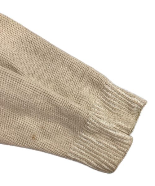 CLANE（クラネ）CLANE (クラネ) ダブルフェイス カット ネック ワイド ニット トップス ベージュ サイズ:1の古着・服飾アイテム