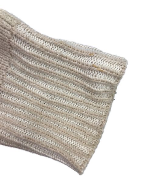 CLANE（クラネ）CLANE (クラネ) ダブルフェイス カット ネック ワイド ニット トップス ベージュ サイズ:1の古着・服飾アイテム