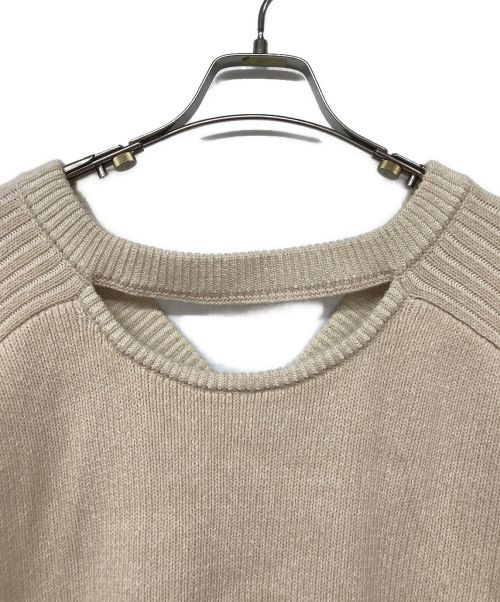 CLANE（クラネ）CLANE (クラネ) ダブルフェイス カット ネック ワイド ニット トップス ベージュ サイズ:1の古着・服飾アイテム