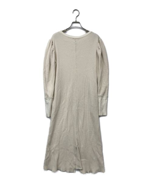 Uhr（ウーア）Uhr (ウーア) Puff Shoulder Waffle Dress アイボリー サイズ:36の古着・服飾アイテム