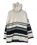 WRAPINKNOT×STUDIOUSラッピンノット×ステュディオス）の古着「OVERSIZE BORDER KNIT/オーバーサイズボーダーニット」｜ベージュ
